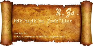 Mátyási Zsüliet névjegykártya